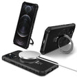 For iPhone 12 Pro Max MagSafe Magnetic Holder Phone Case(Black) - iPhone 12 Pro Max Cases by PMC TechLife | Online Shopping South Africa | PMC TechLife