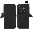 For OnePlus 12 Genuine Leather Magnetic RFID Leather Phone Case(Black) - OnePlus Cases by PMC TechLife | Online Shopping South Africa | PMC TechLife | Buy Now Pay Later Mobicred
