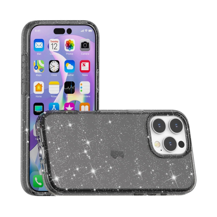 For iPhone 16 Pro Shockproof Terminator Glitter Powder Phone Case(Black)