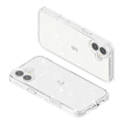 For iPhone 16 Shockproof Terminator Glitter Powder Phone Case(White)