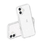 For iPhone 16 Shockproof Terminator Glitter Powder Phone Case(White)