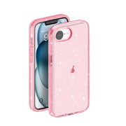 For iPhone 16e Shockproof Terminator Glitter Powder Phone Case(Pink)