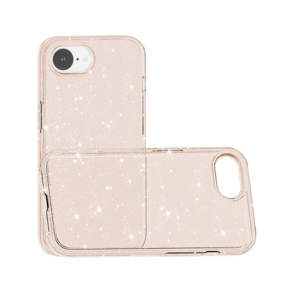 For iPhone 16e Shockproof Terminator Glitter Powder Phone Case(Gold)