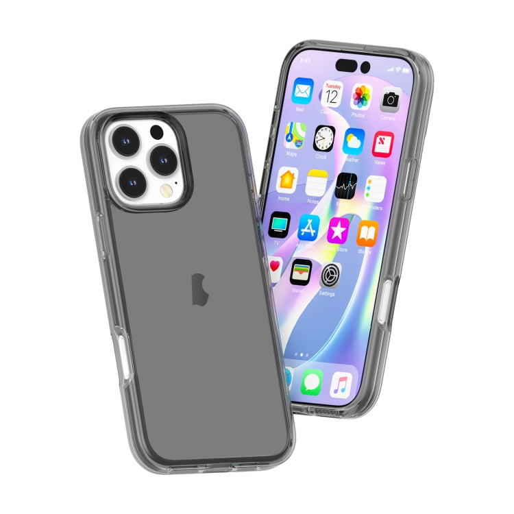 For iPhone 16 Pro Max Shockproof Terminator Transparent Phone Case(Grey)