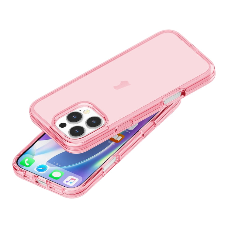 For iPhone 16 Pro Shockproof Terminator Transparent Phone Case(Pink)