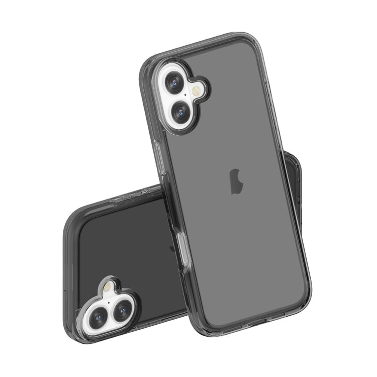 For iPhone 16 Plus Shockproof Terminator Transparent Phone Case(Grey)