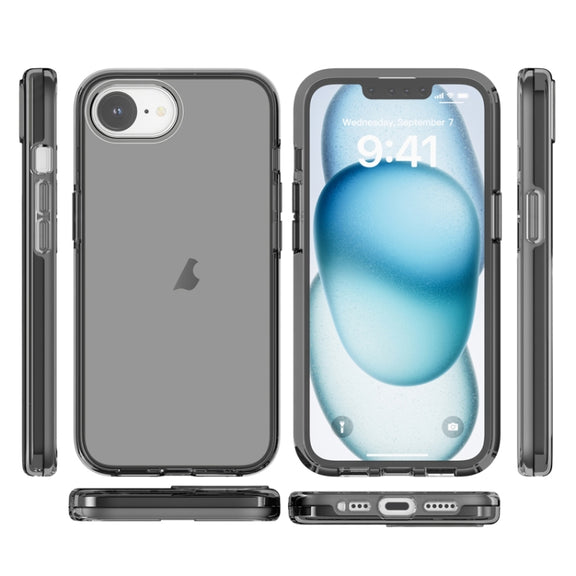 For iPhone 16e Shockproof Terminator Transparent Phone Case(Grey)