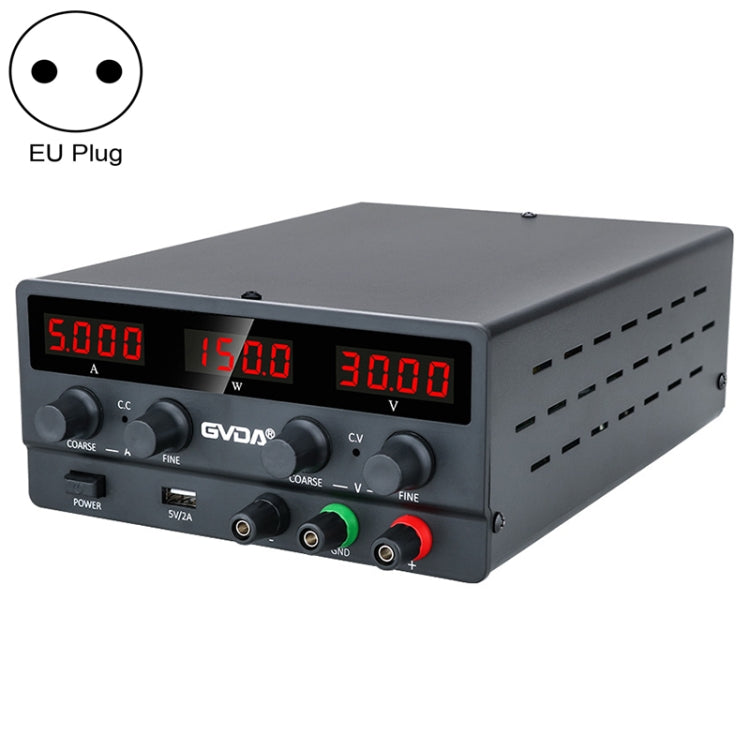 GVDA SPS-H305 30V-5A Adjustable Voltage Regulator, EU Plug(Black)