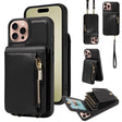 For iPhone 16 Pro Crossbody Lanyard Zipper Wallet Leather Phone Case(Black) - iPhone 16 Pro Cases by PMC TechLife | Online Shopping South Africa | PMC TechLife | Buy Now Pay Later Mobicred