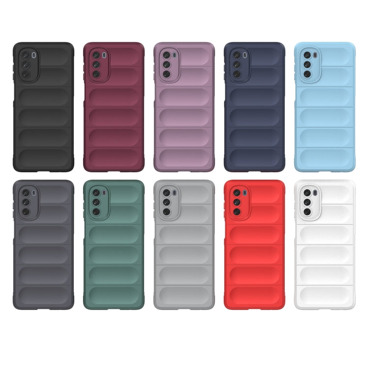 For Motorola Moto G62 5G Magic Shield TPU + Flannel Phone Case(Black)
