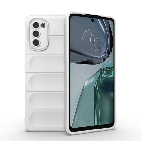 For Motorola Moto G62 5G Magic Shield TPU + Flannel Phone Case(White)