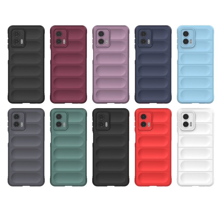 For Motorola Moto G73 5G Magic Shield TPU + Flannel Phone Case(Black)