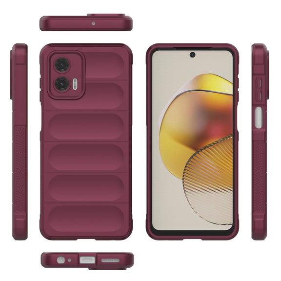 For Motorola Moto G73 5G Magic Shield TPU + Flannel Phone Case(Black)