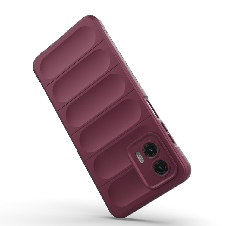 For Motorola Moto G73 5G Magic Shield TPU + Flannel Phone Case(Black)