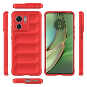 For Motorola Edge 40 5G Magic Shield TPU + Flannel Phone Case(Black)