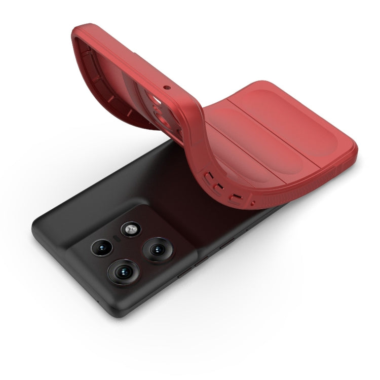 For Motorola Edge 50 Pro 5G Global Magic Shield TPU + Flannel Phone Case(Red)