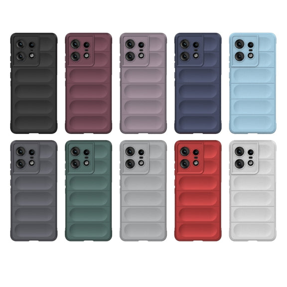 For Motorola Edge 50 Pro 5G Global Magic Shield TPU + Flannel Phone Case(Red)