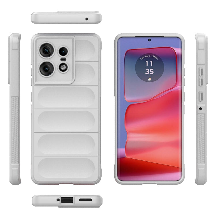For Motorola Edge 50 Pro 5G Global Magic Shield TPU + Flannel Phone Case(White)