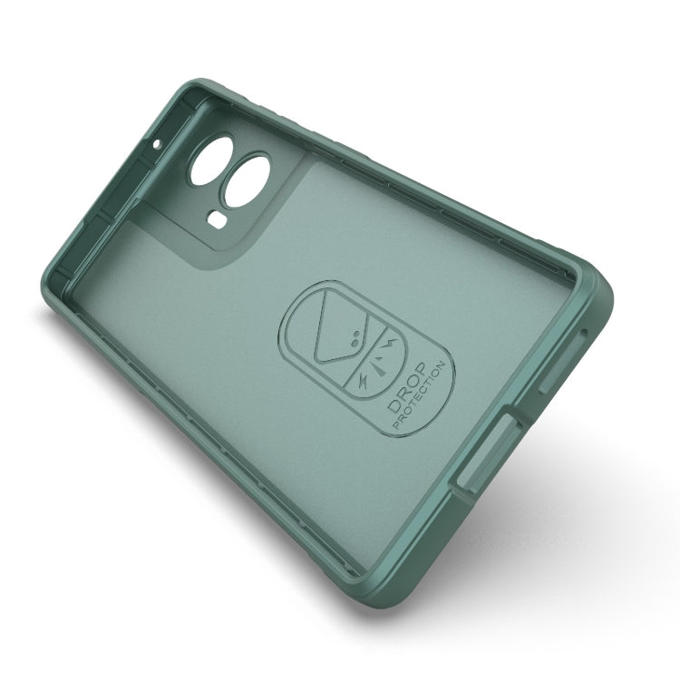 For Motorola Edge 50 Fusion 5G Global Magic Shield TPU + Flannel Phone Case(White)