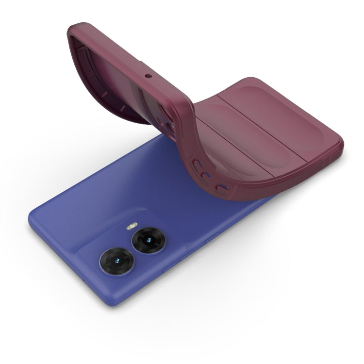 For Motorola Moto G85 5G Global Magic Shield TPU + Flannel Phone Case(Light Blue)