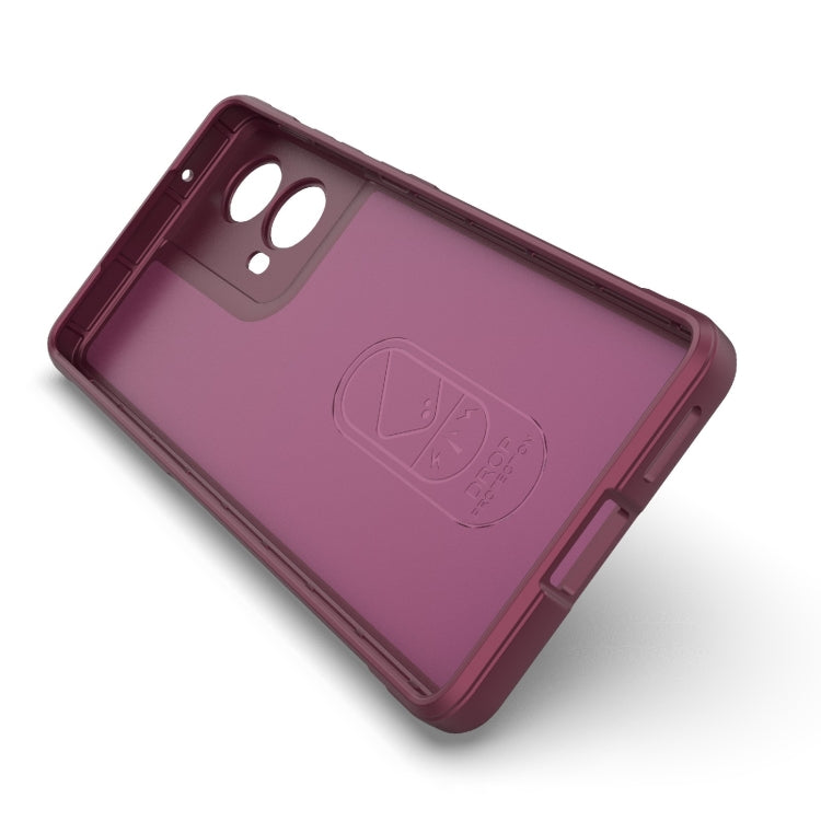 For Motorola Moto G85 5G Global Magic Shield TPU + Flannel Phone Case(Dark Blue)