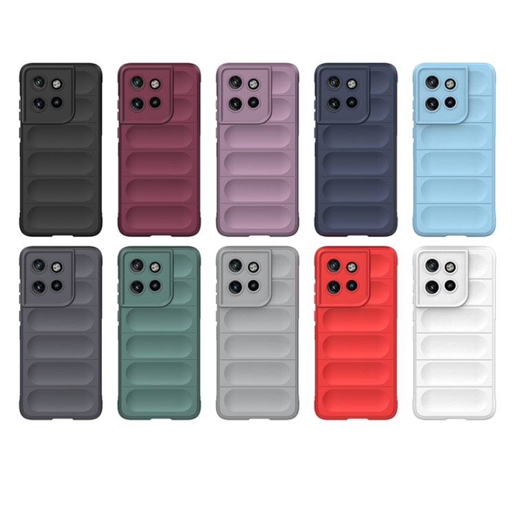 For Motorola Edge 50 Neo Magic Shield TPU + Flannel Phone Case(Grey)