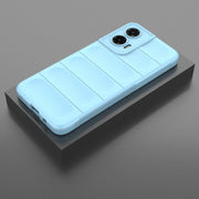 For Motorola Moto G35 5G Global Magic Shield TPU + Flannel Phone Case(Light Blue)