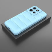 For Motorola Moto G15 4G Global Magic Shield TPU + Flannel Phone Case(Light Blue)