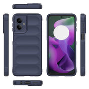 For Motorola Moto G55 5G Global Magic Shield TPU + Flannel Phone Case(Dark Blue)