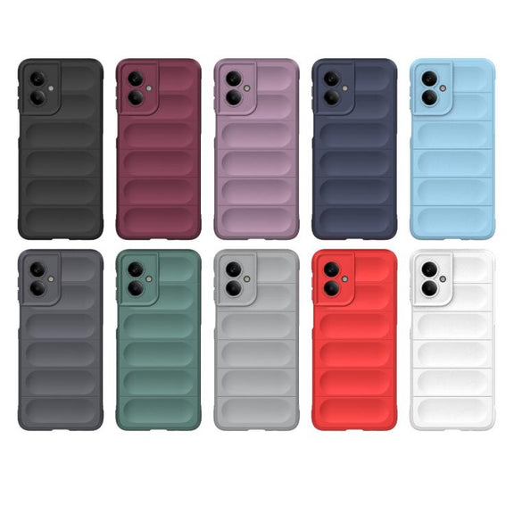 For Motorola Moto G55 5G Global Magic Shield TPU + Flannel Phone Case(Dark Blue)