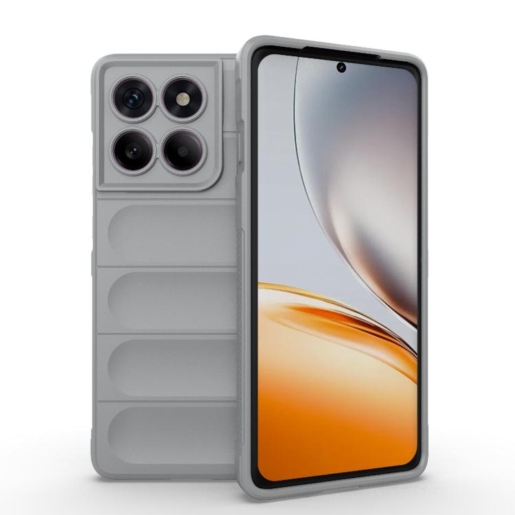For Motorola Edge 60 Pro 5G Magic Shield TPU + Flannel Phone Case(Grey)