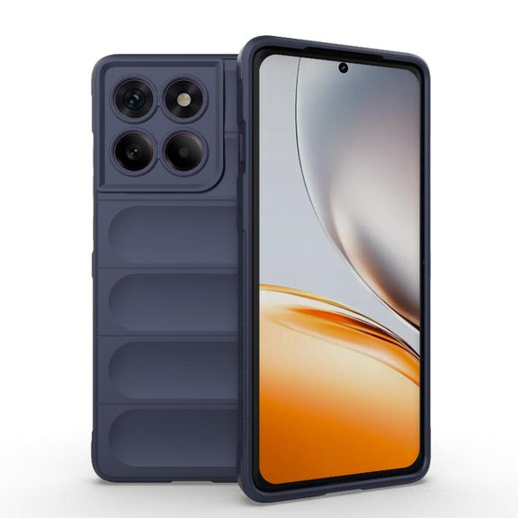 For Motorola Edge 60 Pro 5G Magic Shield TPU + Flannel Phone Case(Dark Blue)