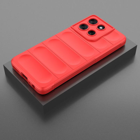 For Motorola Moto G56 5G Magic Shield TPU + Flannel Phone Case(Red)