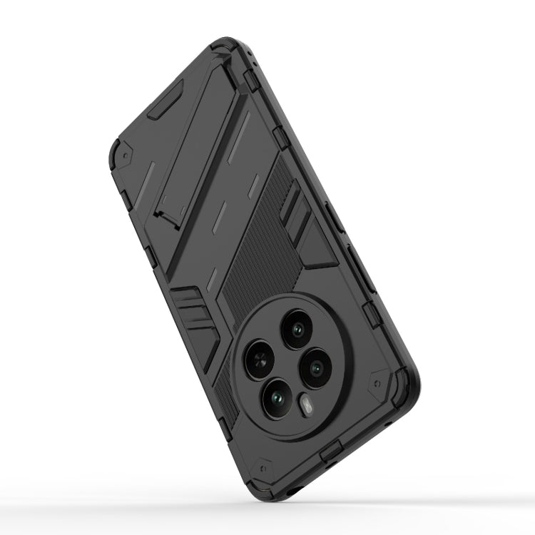 For Realme 12+ 5G Global Punk Armor 2 in 1 PC + TPU Phone Case with Holder(Orange)