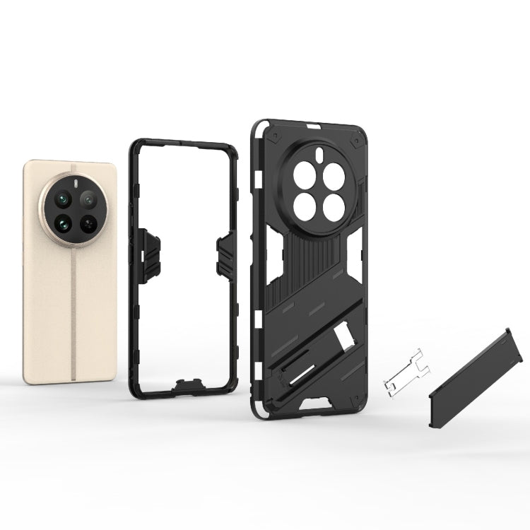 For Realme 12 Pro 5G Global Punk Armor 2 in 1 PC + TPU Phone Case with Holder(Red)