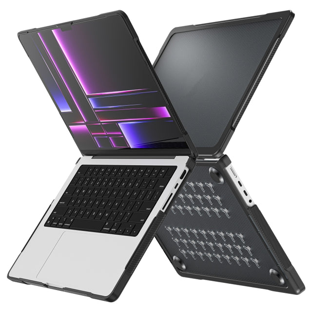 For MacBook Pro 14.2 inch 2023 / 2021 Dot Translucent Laptop Protective Case(Transparent Black)