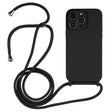 For iPhone 15 Pro Crossbody Lanyard Liquid Silicone Case(Black) - iPhone 15 Pro Cases by PMC TechLife | Online Shopping South Africa | PMC TechLife