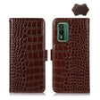 For Nokia XR21 Crocodile Top Layer Cowhide Leather Phone Case(Brown) - Nokia Cases by PMC TechLife | Online Shopping South Africa | PMC TechLife | Buy Now Pay Later Mobicred