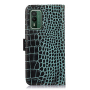 For Nokia XR21 Crocodile Top Layer Cowhide Leather Phone Case(Green)