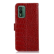 For Nokia XR21 Crocodile Top Layer Cowhide Leather Phone Case(Red)