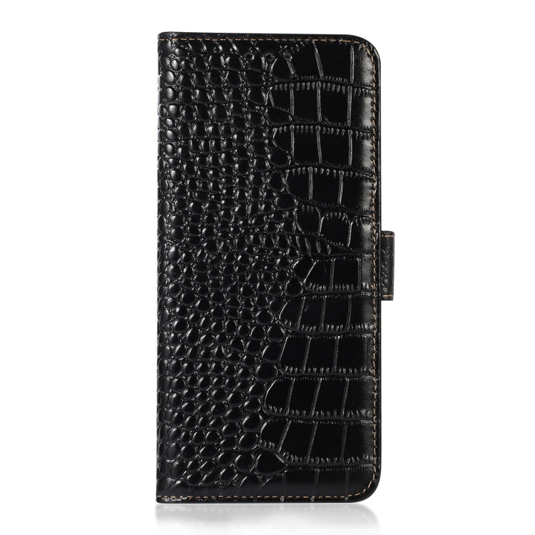 For Nokia C110 Crocodile Top Layer Cowhide Leather Phone Case(Black)
