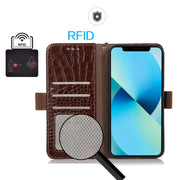 For Nokia G42 5G Crocodile Top Layer Cowhide Leather Phone Case(Brown)
