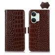 For OnePlus Nord 3 / Ace 2V Crocodile Top Layer Cowhide Leather Phone Case(Brown) - OnePlus Cases by PMC TechLife | Online Shopping South Africa | PMC TechLife | Buy Now Pay Later Mobicred