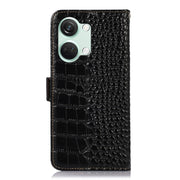 For OnePlus Nord 3 / Ace 2V Crocodile Top Layer Cowhide Leather Phone Case(Black)
