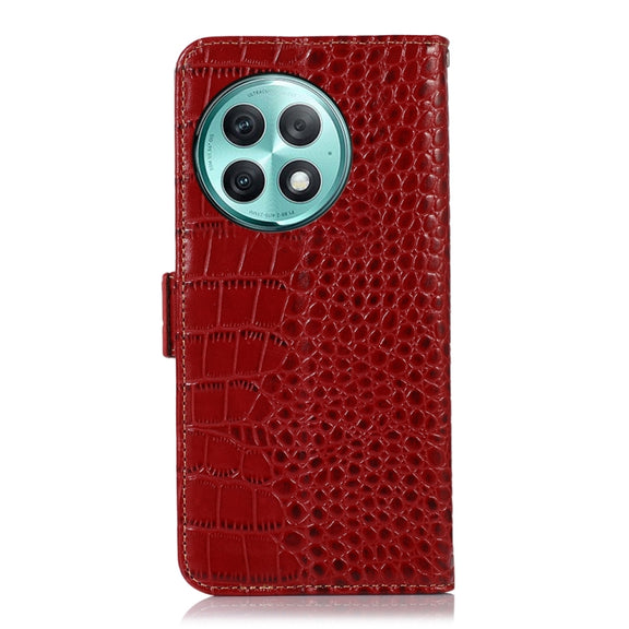For OnePlus Ace 2 Pro Crocodile Top Layer Cowhide Leather Phone Case(Red)