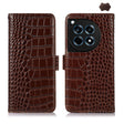 For OnePlus Ace 3 / 12R Crocodile Top Layer Cowhide Leather Phone Case(Brown) - OnePlus Cases by PMC TechLife | Online Shopping South Africa | PMC TechLife | Buy Now Pay Later Mobicred