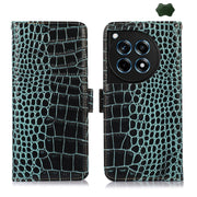 For OnePlus Ace 3 / 12R Crocodile Top Layer Cowhide Leather Phone Case(Green)