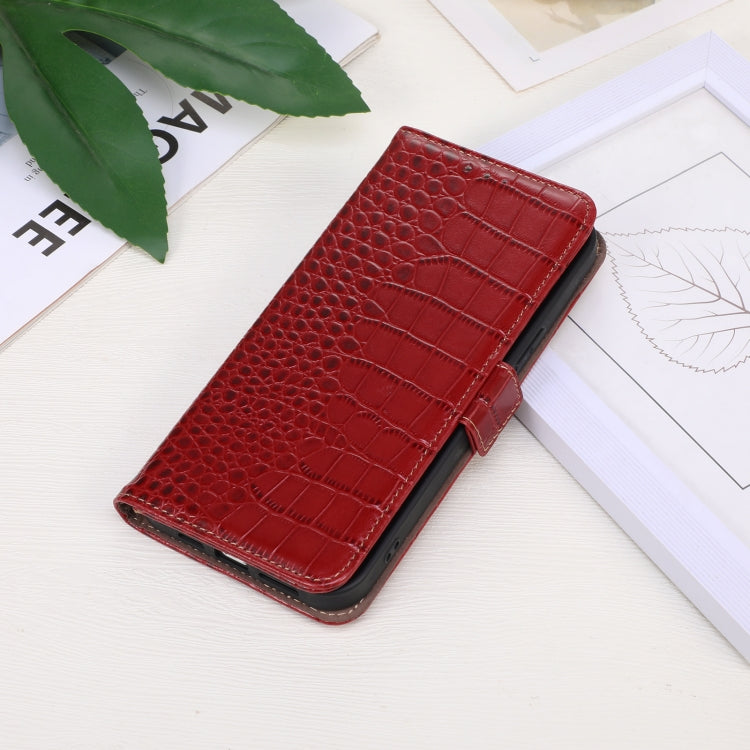 For OnePlus Ace 3 / 12R Crocodile Top Layer Cowhide Leather Phone Case(Red)