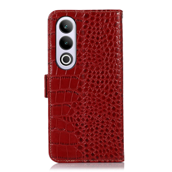 For OnePlus Nord CE4 5G Global Crocodile Top Layer Cowhide Leather Phone Case(Red)