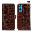 For OnePlus Nord CE4 Lite Crocodile Top Layer Cowhide Leather Phone Case(Brown) - free shipping - PMC TechLife - Order now!